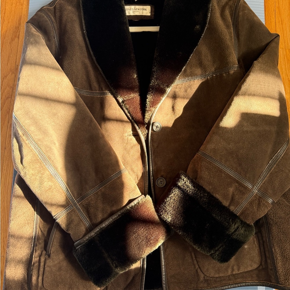 Vintage chocolate Brown Shearling Coat